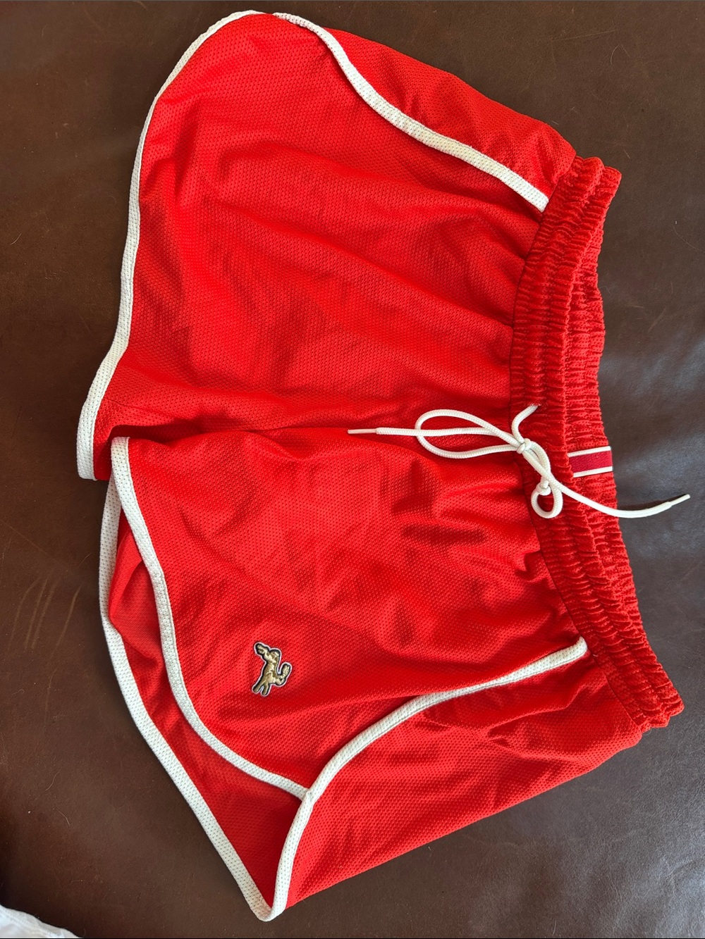 Tracksmith Van Cortlandt Bold Red Mesh Running Shorts with White Drawcord